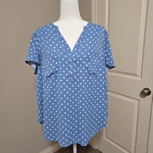 Torrid Harper Studio Crepe de Chine Flutter Short Sleeve Blouse Size 2 (XXL)